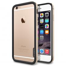 Луксозен бъмпер / Bumper SPIGEN SGP Neo Hybrid EX за Apple iPhone 6 4.7'' - златен с черен кант