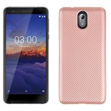 Силиконов калъф / гръб / TPU за Nokia 3.1 2018 - Rose Gold / Carbon