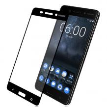 3D full cover Tempered glass Full Glue screen protector Nokia 5 2017 / Извит стъклен скрийн протектор с лепило от вътрешната страна за Nokia 5 2017 - черен