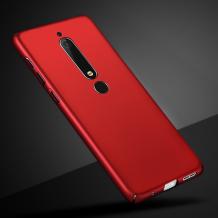 Луксозен твърд гръб за Nokia 6.1 (2018) - червен