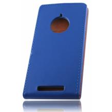 Кожен калъф Flip тефтер Flexi със силиконов гръб за Nokia Lumia 830 - тъмно син