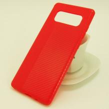 Силиконов калъф / гръб / TPU за Samsung Galaxy Note 8 N950 - червен / Carbon