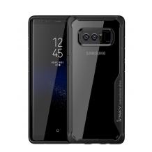 Луксозен твърд гръб със силиконов кант IPAKY за Samsung Galaxy Note 8 N950 - прозрачен / черен кант