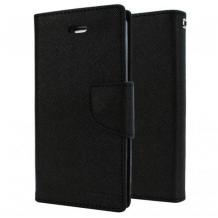 Кожен калъф Flip тефтер със стойка MERCURY Fancy Diary за Huawei Nova 5T / Honor 20 - черен