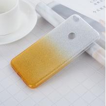 Силиконов калъф / гръб / TPU за Xiaomi RedMi Note 5A - преливащ / сребристо и златисто / брокат