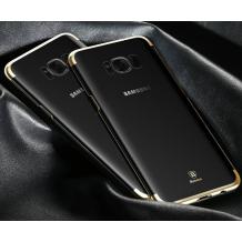 Оригинален твърд гръб Baseus Glitter Case за Samsung Galaxy S8 G950 - прозрачен / златист кант