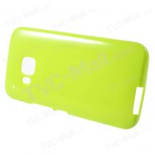 Силиконов калъф / гръб / TPU за HTC One M9 - зелен / гланц