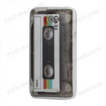 Заден предпазен твърд гръб за HTC One X - Vintage Tape / касетка