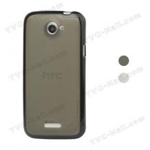 Калъф с твърд гръб и силиконови страни за HTC One X/XL - Прозрачен / черен