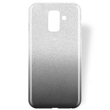 Силиконов калъф / гръб / TPU за Samsung Galaxy S9 G960 - преливащ / сребристо и сиво / брокат