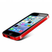 Силиконов гръб SPIGEN SGP Neo Hybrid за Apple iPhone 5 / iPhone 5S - черен с червен кант