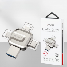 OTG USB + Type-C + Micro + Lightning Yesido FL15 4 in1 Flash памет 64GB USB 3.0 - YESIDO