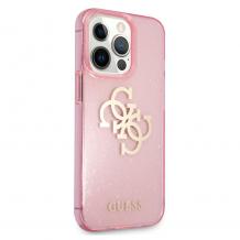 Оригинален гръб / кейс / Guess Glitter Case за Apple iPhone 13 Pro 6.1'' - розов / брокат