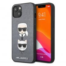 Оригинален гръб Karl Lagerfeld за Apple iPhone 13 6.1" - K&C Heads / сив