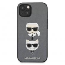 Оригинален гръб Karl Lagerfeld за Apple iPhone 13 6.1" - K&C Heads / сив