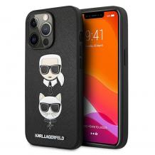 Оригинален гръб Karl Lagerfeld за Apple iPhone 13 Pro 6.1" - K&C Heads / черен