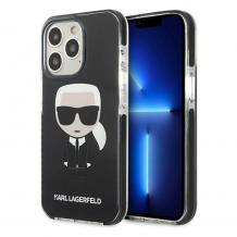 Оригинален гръб / кейс / Karl Lagerfeld Black Iconik Karl за iPhone 13 Pro Max - черен