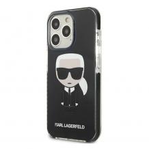 Оригинален гръб / кейс / Karl Lagerfeld Black Iconik Karl за iPhone 13 Pro Max - черен