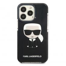 Оригинален гръб / кейс / Karl Lagerfeld Black Iconik Karl за iPhone 13 Pro Max - черен