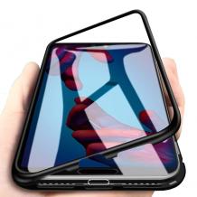 Магнитен калъф Bumper Case 360° FULL за Apple iPhone X / iPhone XS - прозрачен / черна рамка