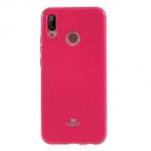 Луксозен силиконов калъф / гръб / TPU Mercury GOOSPERY Jelly Case за Huawei P20 Lite - розов
