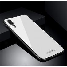 Луксозен стъклен твърд гръб за Huawei P20 - бял