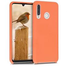Луксозен силиконов гръб Silicone Cover за Huawei P30 Lite - оранжев