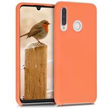 Луксозен силиконов гръб Silicone Cover за Huawei P30 Lite - оранжев