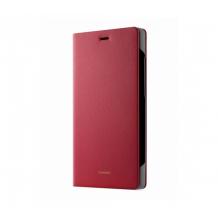 Оригинален кожен калъф Flip Cover за Huawei Ascend P8 / Huawei P8 - червен