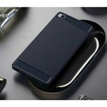Силиконов калъф / гръб / TPU за Huawei P8 Lite - тъмно син / carbon