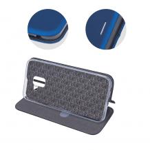 Луксозен кожен калъф Flip тефтер със стойка VIVA Smart Case за Samsung Galaxy A7 2018 A750F - син