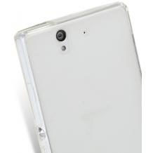 Силиконов калъф / гръб / TPU за Sony Xperia Z L36h - бял / мат