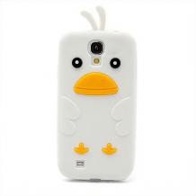 Силиконов предпазен калъф / гръб / TPU 3D за Samsung Galaxy S4 I9500 / Samsung S4 I9505 - Angry Bird / бял
