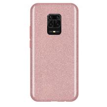 Силиконов калъф / гръб / TPU за Xiaomi Redmi Note 9s / Note 9 Pro - розов / брокат