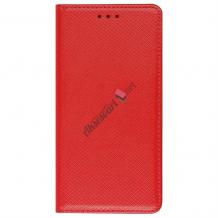 Кожен калъф Flip тефтер Flexi със стойка за Samsung Galaxy J3 / Galaxy J3 2016 J320 - червен / ромбове
