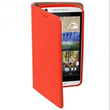 Кожен калъф Magnet Case със стойка за HTC Desire 628 - червен