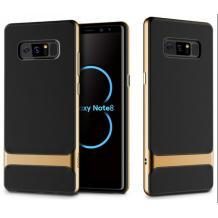Луксозен силиконов калъф / гръб / Rock Royce Series за Samsung Galaxy Note 8 N950 - черен със златист кант