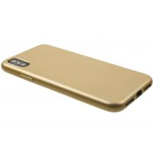 Силиконов калъф / гръб / TPU за Apple iPhone X - златен / мат