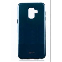 Луксозен силиконов калъф / гръб / TPU Roar LA-LA Glaze Series за Samsung Galaxy A8 2018 A530F - тъмно син / брокат