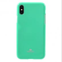 Луксозен силиконов калъф / гръб / TPU Mercury GOOSPERY Jelly Case за Apple iPhone XS Max - мента