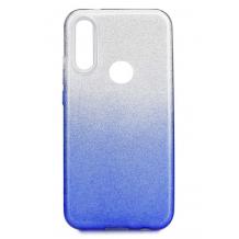 Силиконов калъф / гръб / TPU за Samsung Galaxy A20e - преливащ / сребристо и синьо / брокат