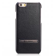 Луксозен тънък гръб / капак / G-Case Plating Series Leather Case за Apple iPhone 6 / 6S - черен / кожен 