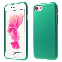 Луксозен силиконов калъф / гръб / TPU MERCURY i-Jelly Case Metallic Finish за Apple iPhone 7 - зелен