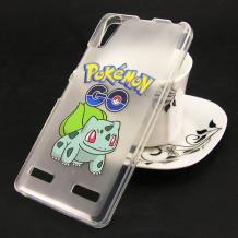 Силиконов калъф / гръб / TPU за Lenovo A6000 / A6010 - прозрачен / Pokemon /  динозавър / мат