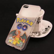 Силиконов калъф / гръб / TPU за Apple iPhone 5 / iPhone 5S - прозрачен / Pokemon Team / мат
