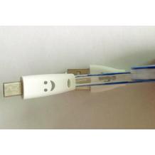 Micro USB Data кабел Led - светещ / усмихнато лице