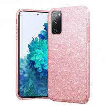 Силиконов калъф / гръб / TPU за Samsung Galaxy S20 FE - розов / брокат