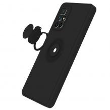 Силиконов калъф / гръб / TPU Magnetic Finger Ring Car Holder за Xiaomi Redmi 10 - черен