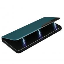 Луксозен калъф Smart View за Samsung Galaxy A32 4G - тъмно зелен