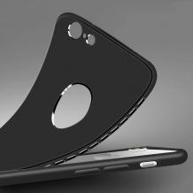 Силиконов калъф / гръб / TPU 360° за Apple iPhone 7 Plus / iPhone 8 Plus - черен / лице и гръб